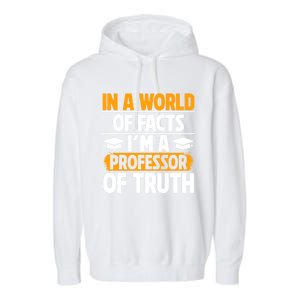 In A World Of Facts Im A Professor Of Truth Professor Meaningful Gift Garment-Dyed Fleece Hoodie