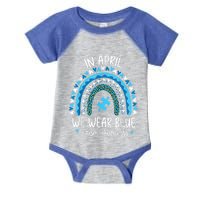 In April We Wear Blue Rainbow Autism Awareness Month Matching Family Infant Baby Jersey Bodysuit