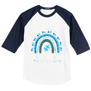 In April We Wear Blue Rainbow Autism Awareness Month Matching Family Baseball Sleeve Shirt