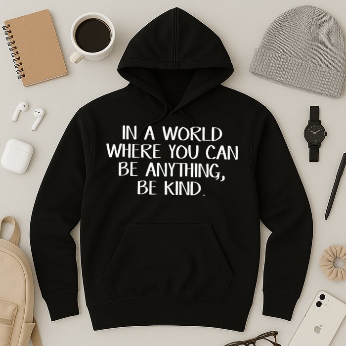 In A World Where You Can Be Anything Be Kind Hoodie