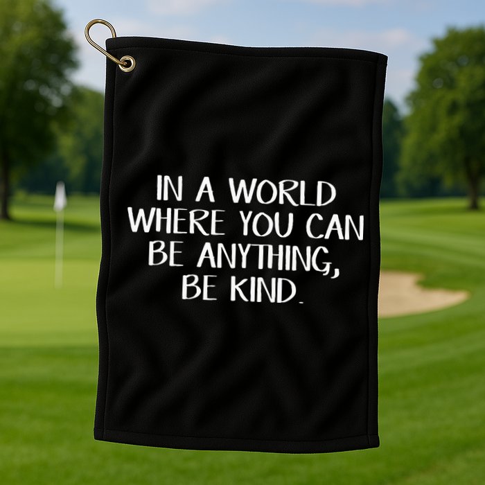 In A World Where You Can Be Anything Be Kind Golf Towel