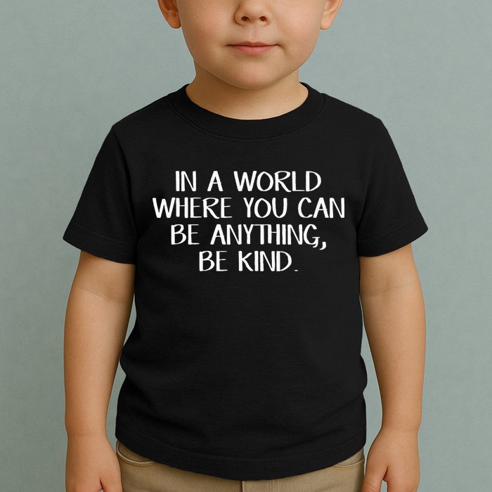 In A World Where You Can Be Anything Be Kind Toddler T-Shirt