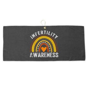 In April We Wear Orange Infertility Awareness Month Rainbow Large Microfiber Waffle Golf Towel