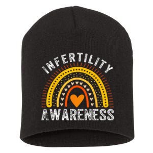 In April We Wear Orange Infertility Awareness Month Rainbow Short Acrylic Beanie