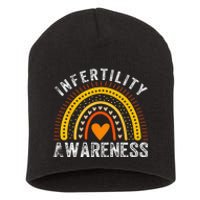 In April We Wear Orange Infertility Awareness Month Rainbow Short Acrylic Beanie