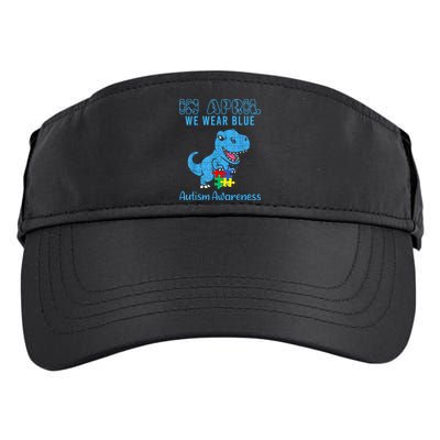 In April We Wear Blue Autism Awareness Month Dinosaur TRex Adult Drive Performance Visor