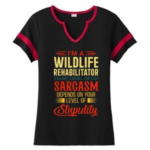 IM A Wildlife Rehabilitator My Level Of Sarcasm Depends On Ladies Halftime Notch Neck Tee