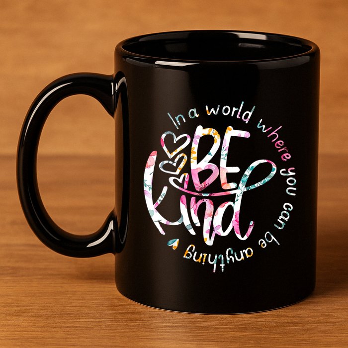 In A World Where You Can Be Anything Be Kind Kindness 11oz C Handle Ceramic Mug