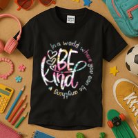 In A World Where You Can Be Anything Be Kind Kindness Kids T-Shirt