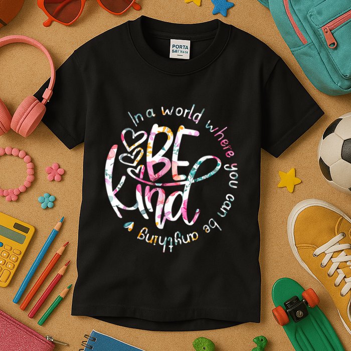 In A World Where You Can Be Anything Be Kind Kindness Kids T-Shirt