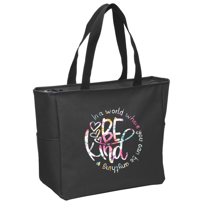In A World Where You Can Be Anything Be Kind Kindness Zip Tote Bag