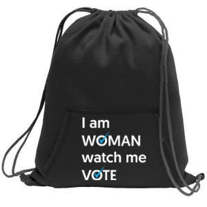 I Am Woman Watch Me Vote 2024 Blue Wave Vote Sweatshirt Cinch Pack Bag