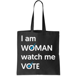 I Am Woman Watch Me Vote 2024 Blue Wave Vote Tote Bag