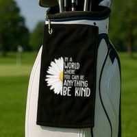 In A World Where You Can Be Anything Be Kind Sunflower Anti Bullying Golf Towel
