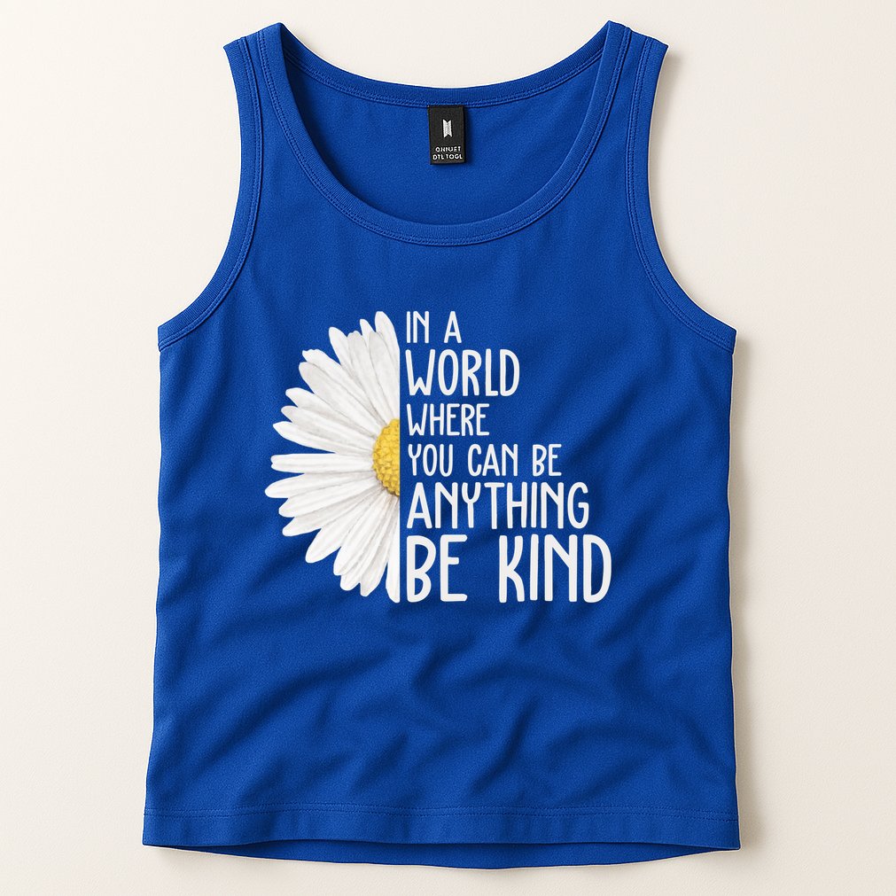 In A World Where You Can Be Anything Be Kind Sunflower Anti Bullying Tank Top
