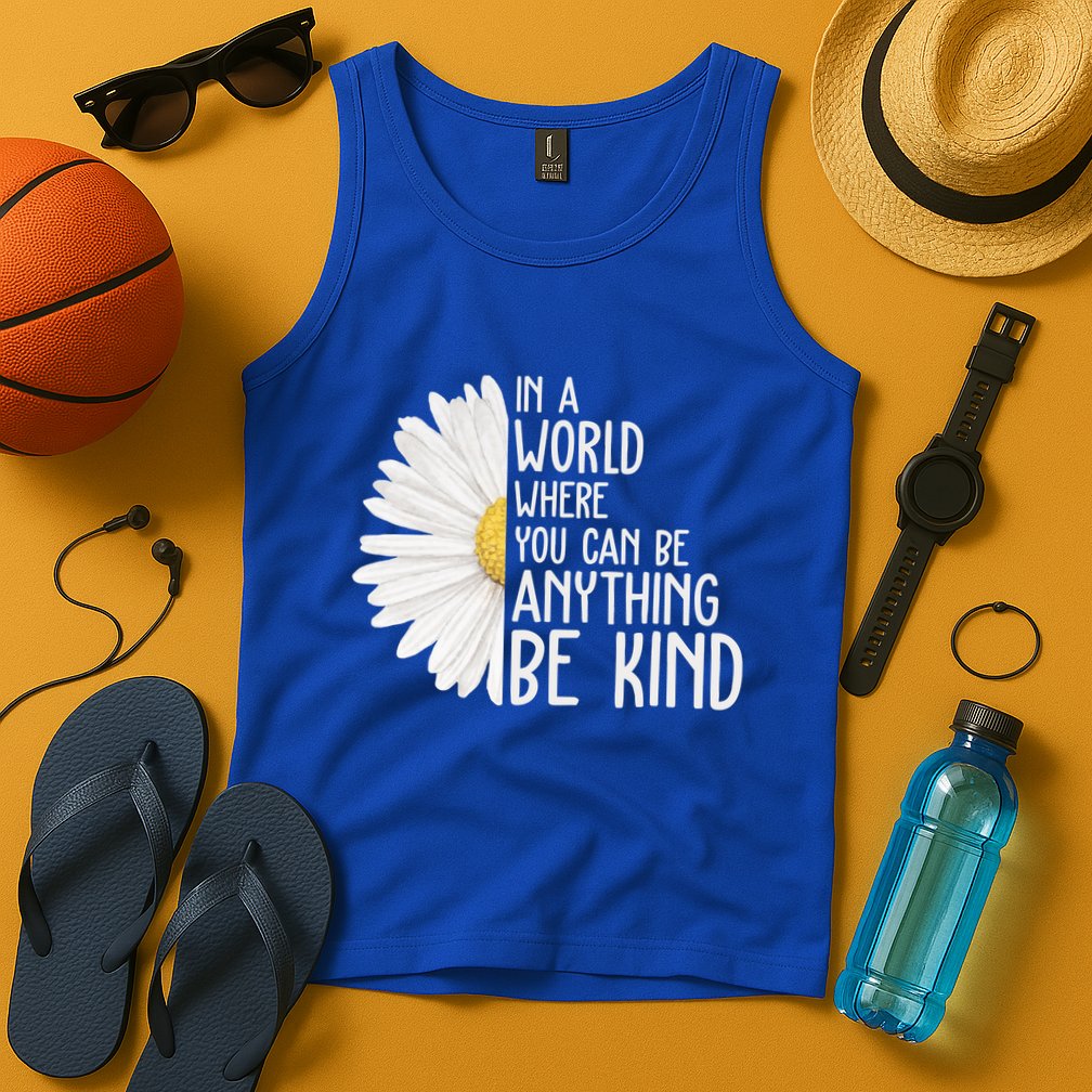 In A World Where You Can Be Anything Be Kind Sunflower Anti Bullying Tank Top