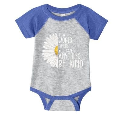 In A World Where You Can Be Anything Be Kind Sunflower Anti Bullying Infant Baby Jersey Bodysuit