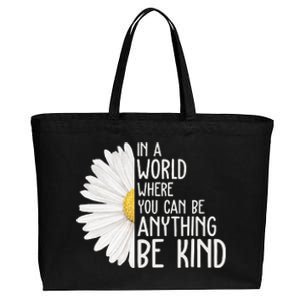 In A World Where You Can Be Anything Be Kind Sunflower Anti Bullying Cotton Canvas Jumbo Tote