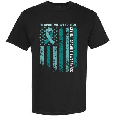 In April We Wear Teal Sexual Assault Awareness Garment-Dyed Heavyweight T-Shirt