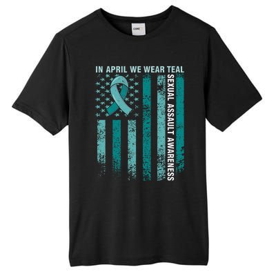 In April We Wear Teal Sexual Assault Awareness Tall Fusion ChromaSoft Performance T-Shirt