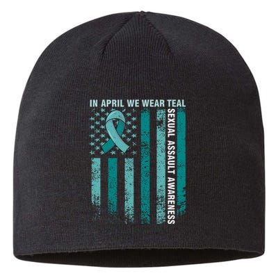 In April We Wear Teal Sexual Assault Awareness Sustainable Beanie