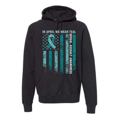 In April We Wear Teal Sexual Assault Awareness Premium Hoodie