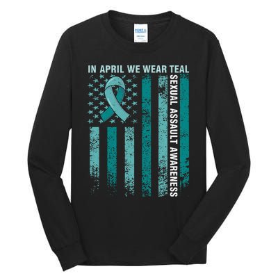 In April We Wear Teal Sexual Assault Awareness Tall Long Sleeve T-Shirt