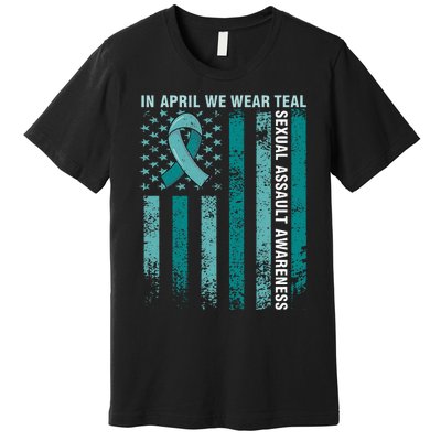 In April We Wear Teal Sexual Assault Awareness Premium T-Shirt