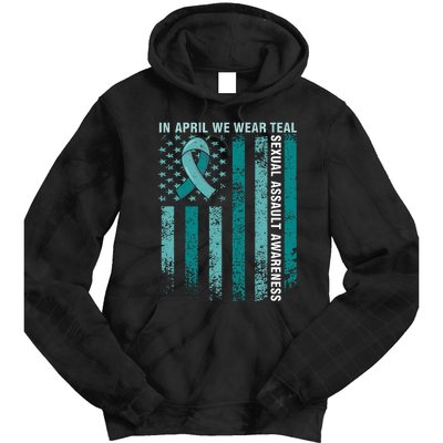 In April We Wear Teal Sexual Assault Awareness Tie Dye Hoodie