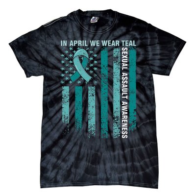 In April We Wear Teal Sexual Assault Awareness Tie-Dye T-Shirt