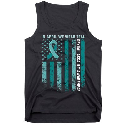 In April We Wear Teal Sexual Assault Awareness Tank Top