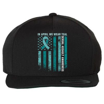 In April We Wear Teal Sexual Assault Awareness Wool Snapback Cap