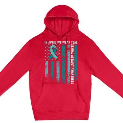 In April We Wear Teal Sexual Assault Awareness Premium Pullover Hoodie