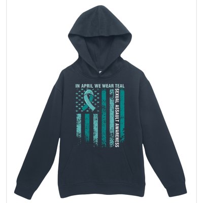 In April We Wear Teal Sexual Assault Awareness Urban Pullover Hoodie