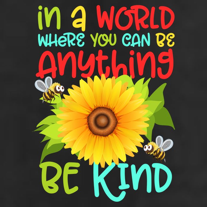 In A World Where You Can Be Anything Be Kind Sunflower Kindness Microfiber Hand Towel