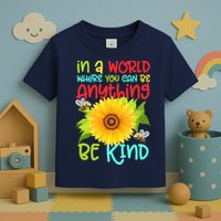 In A World Where You Can Be Anything Be Kind Sunflower Kindness Toddler T-Shirt