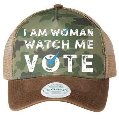 I Am Woman Watch Me Vote Vintage Legacy Tie Dye Trucker Hat