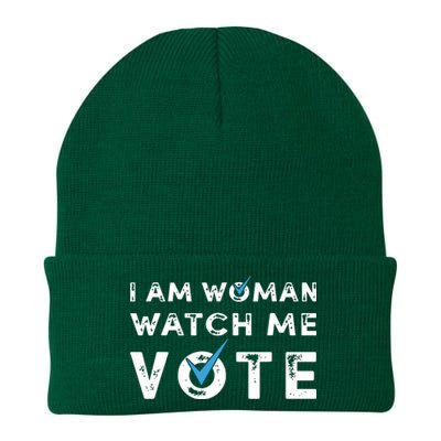 I Am Woman Watch Me Vote Vintage Knit Cap Winter Beanie