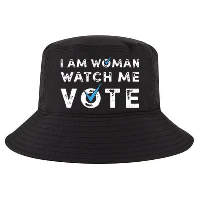 I Am Woman Watch Me Vote Vintage Cool Comfort Performance Bucket Hat