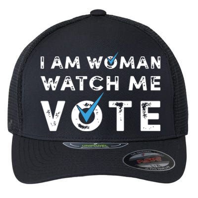 I Am Woman Watch Me Vote Vintage Flexfit Unipanel Trucker Cap