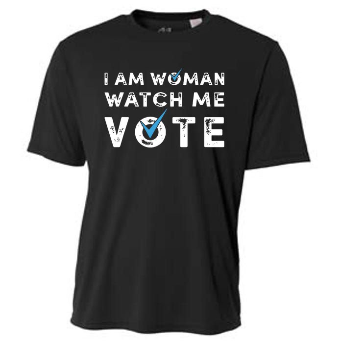 I Am Woman Watch Me Vote Vintage Cooling Performance Crew T-Shirt