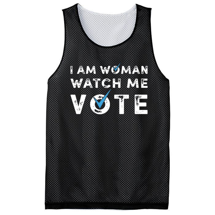 I Am Woman Watch Me Vote Vintage Mesh Reversible Basketball Jersey Tank