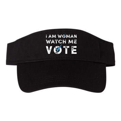 I Am Woman Watch Me Vote Vintage Valucap Bio-Washed Visor