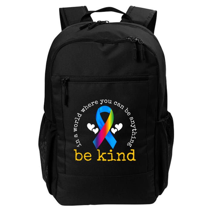 In A World Where You Can Be Anything Be Kind Autism Awareness Ribbon Backpack