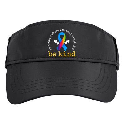In A World Where You Can Be Anything Be Kind Autism Awareness Ribbon Adult Drive Performance Visor