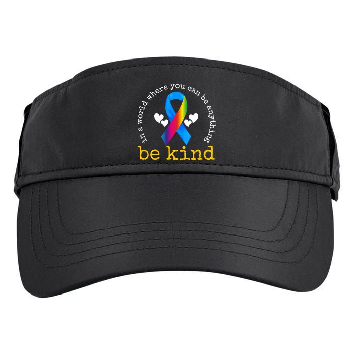 In A World Where You Can Be Anything Be Kind Autism Awareness Ribbon Adult Drive Performance Visor