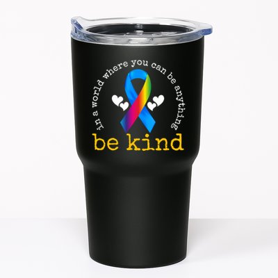 In A World Where You Can Be Anything Be Kind Autism Awareness Ribbon Tumbler