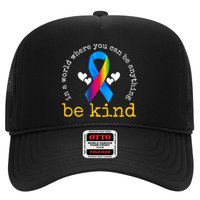 In A World Where You Can Be Anything Be Kind Autism Awareness Ribbon Hat