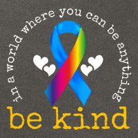 In A World Where You Can Be Anything Be Kind Autism Awareness Ribbon Cotton Canvas Backpack