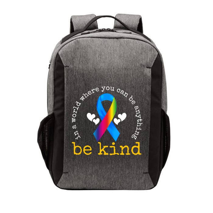 In A World Where You Can Be Anything Be Kind Autism Awareness Ribbon Vector Backpack
